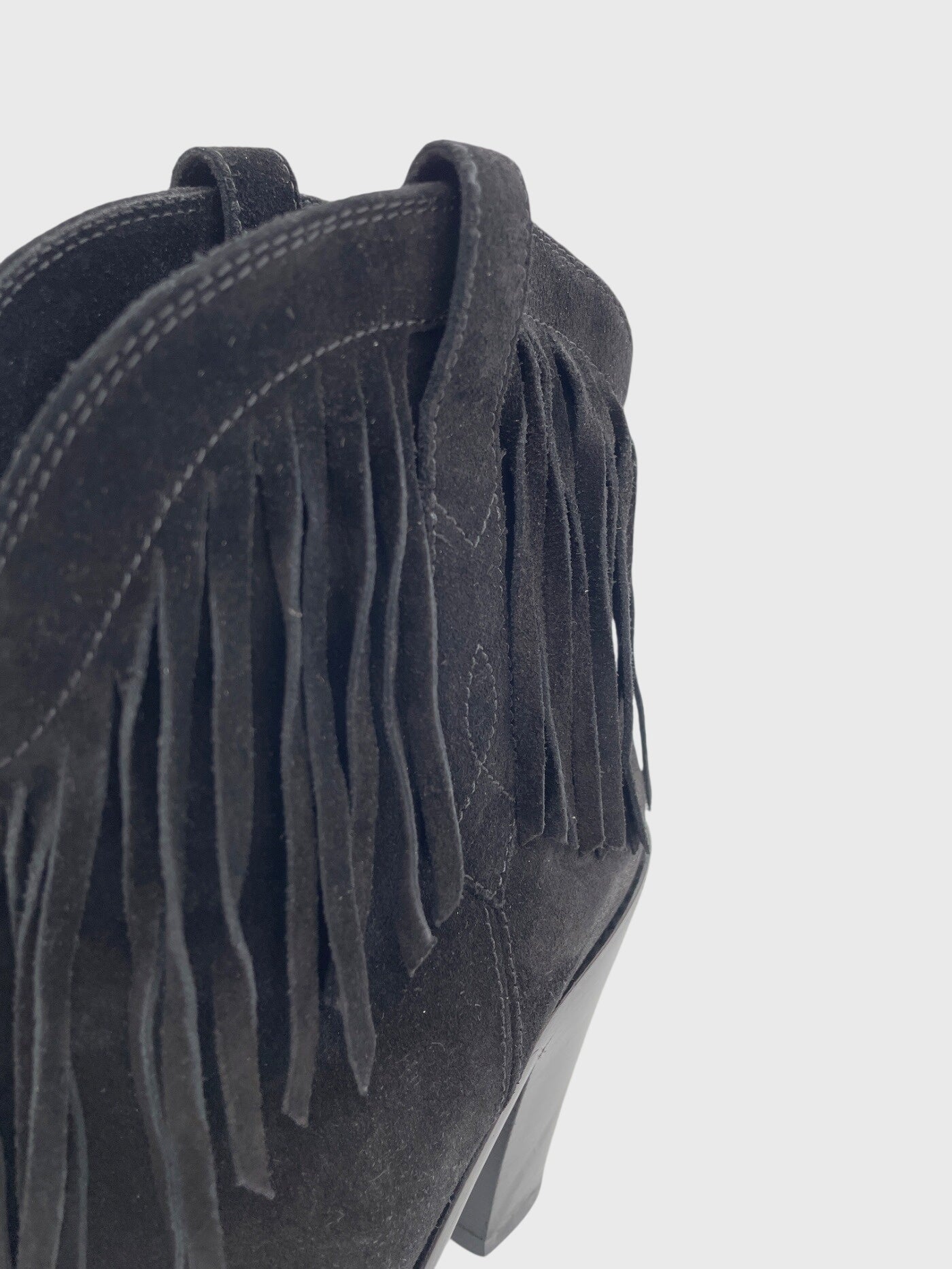 Saint Laurent / YSL Curtis Fringe Ankle Boot EU 38 Schwarz