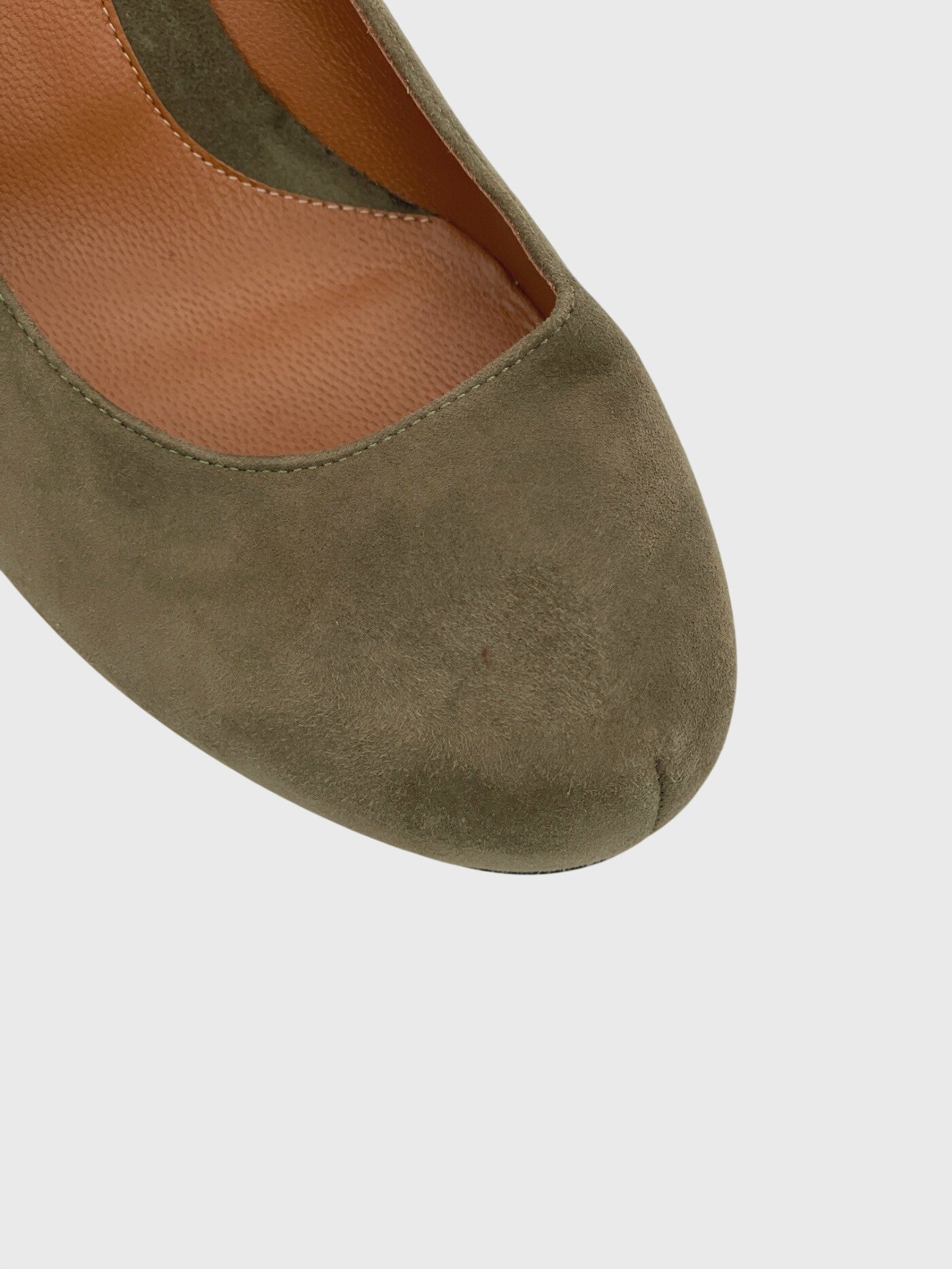 Fendi Suede Zucca Heel Plateau Pump EU 38 Grün