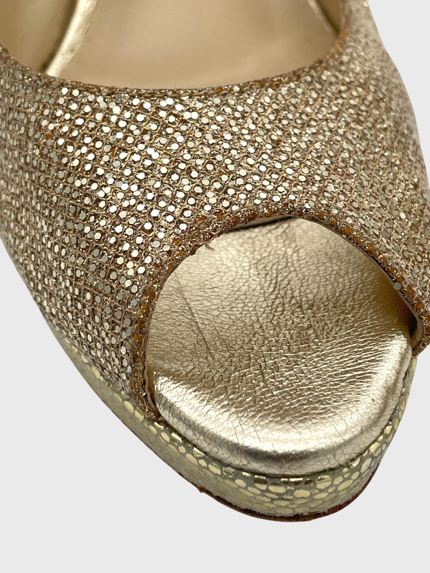 Jimmy Choo Nova Glitter Slingback EU 37 Metallic