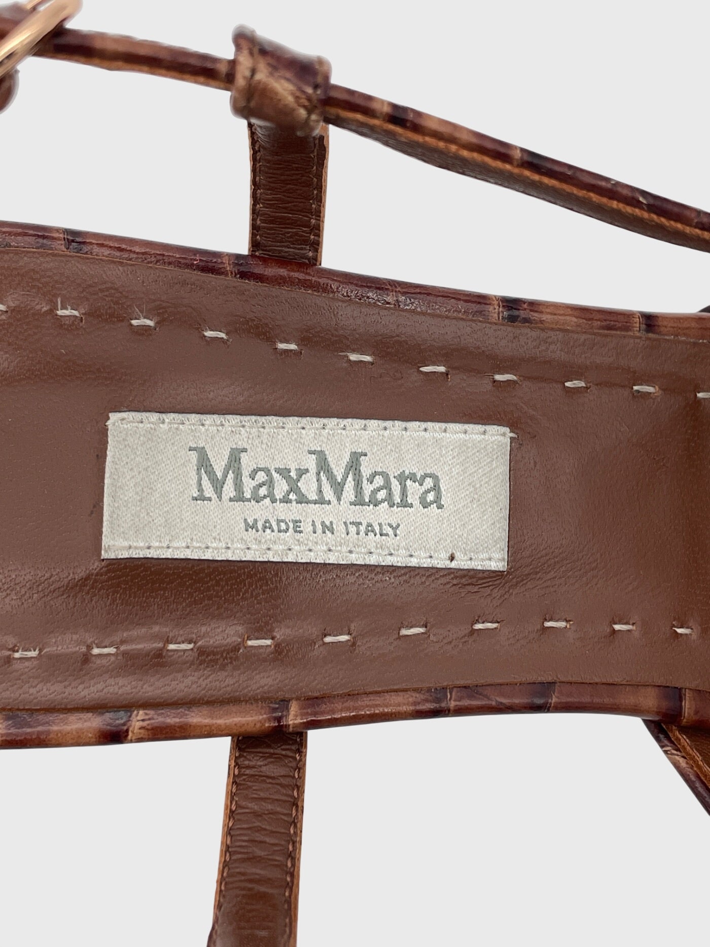 Max Mara Croc-Effect Slingback EU 39 Braun
