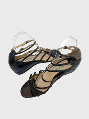 Jimmy Choo Atlas Sandale mit Absatz EU 39 Metallic