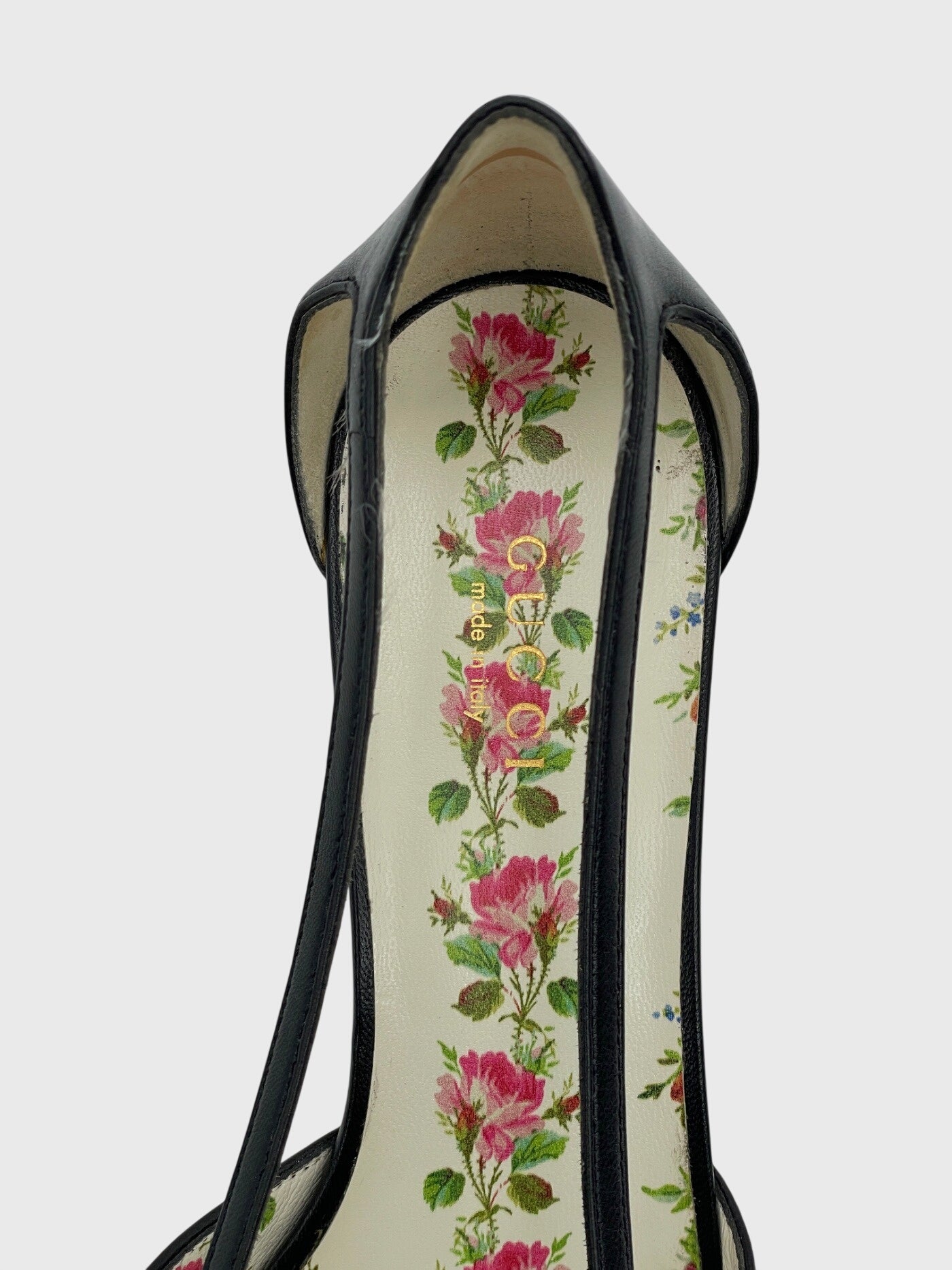 Gucci Butterfly Bamboo Kitten Heel EU 37.5 Schwarz