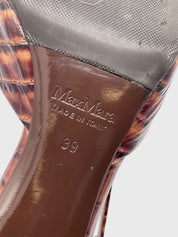 Max Mara Croc-Effect Slingback EU 39 Braun