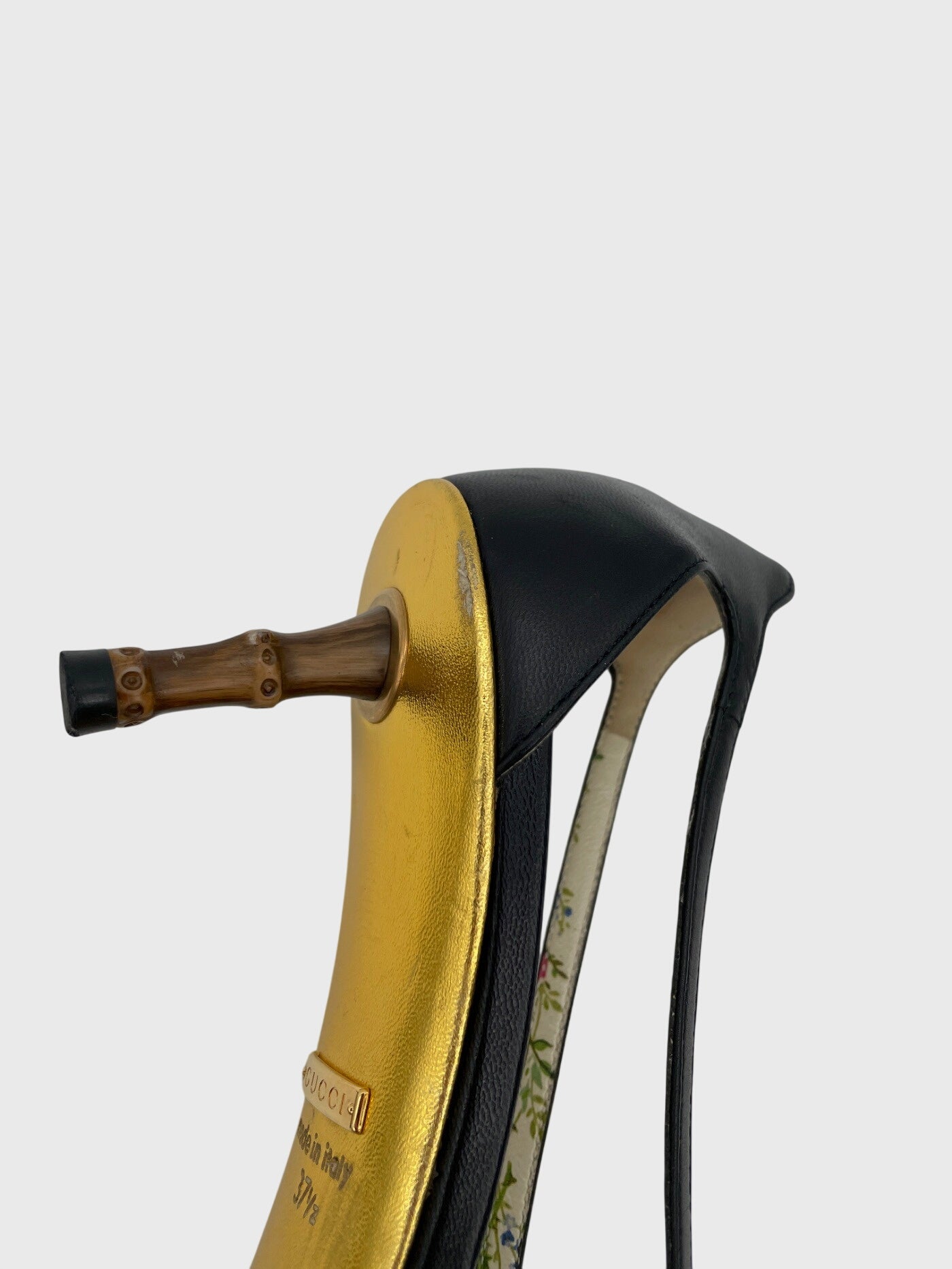 Gucci Butterfly Bamboo Kitten Heel EU 37.5 Schwarz