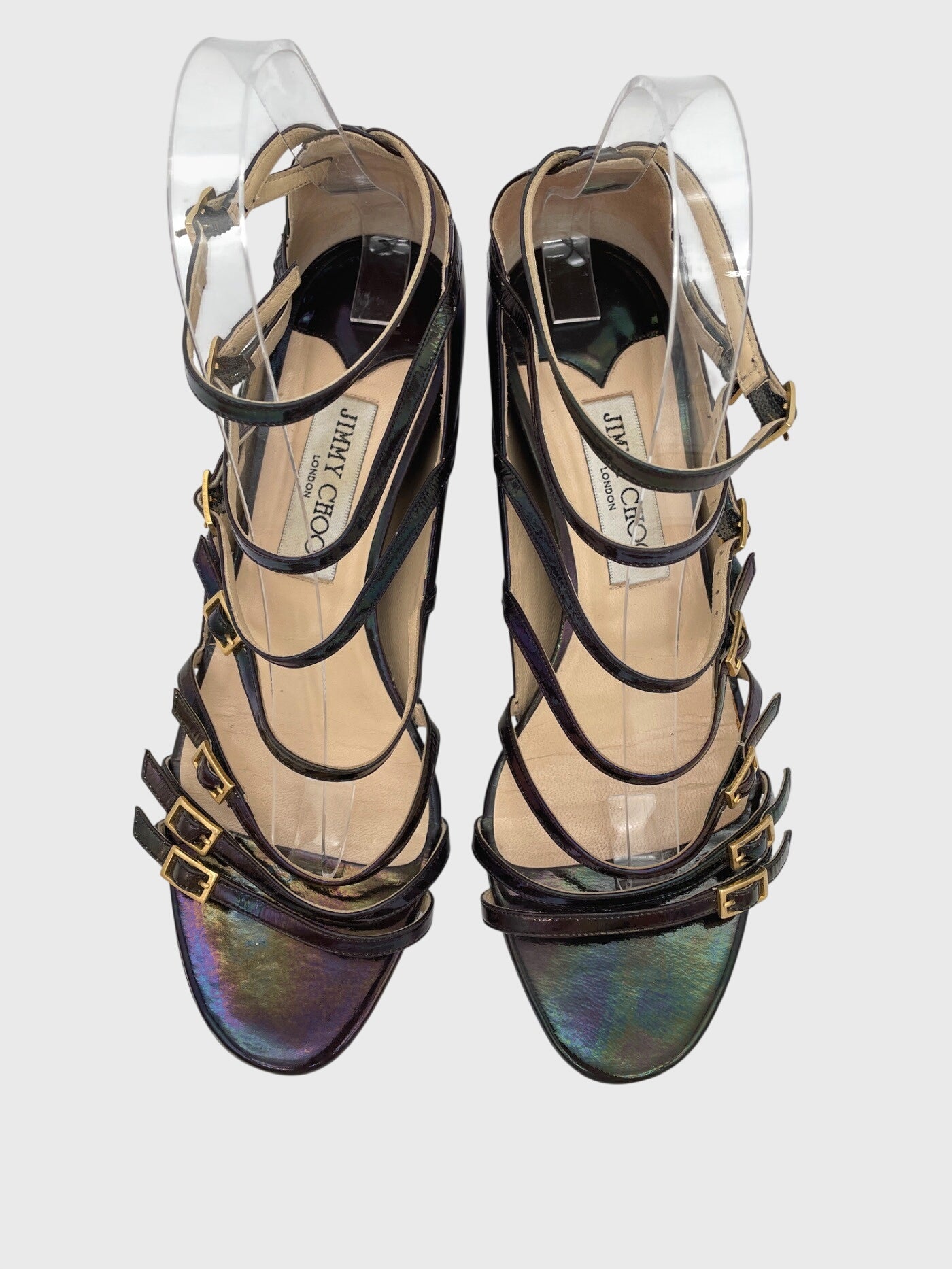 Jimmy Choo Atlas Sandale mit Absatz EU 39 Metallic