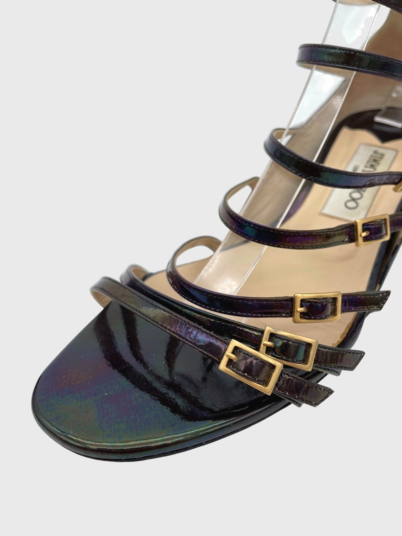 Jimmy Choo Atlas Sandale mit Absatz EU 39 Metallic