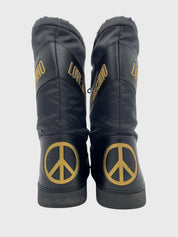 Moschino Shoes Nylon Snow Stiefel EU 37.5 Schwarz
