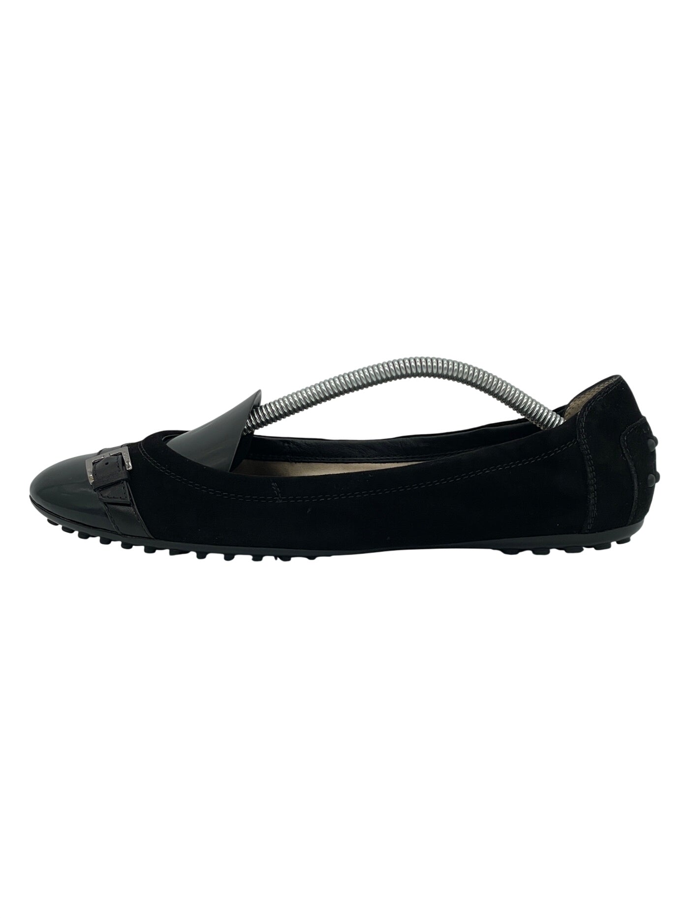 Tod's Dee Buckle Scrunch Ballerina EU 38 Schwarz - Image 1