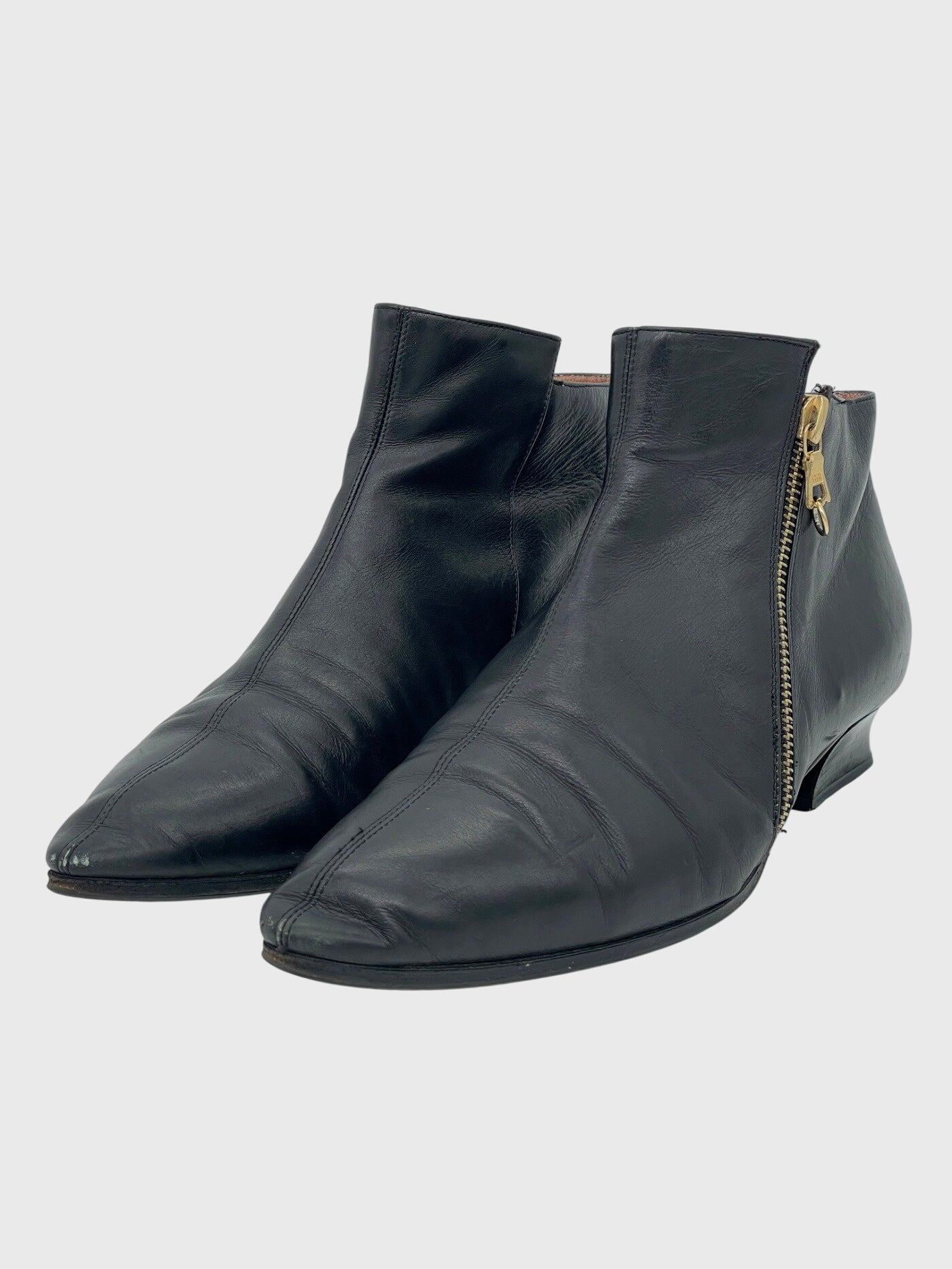 Sergio Rossi Leather Ankle Boot EU 38 Schwarz - Image 3