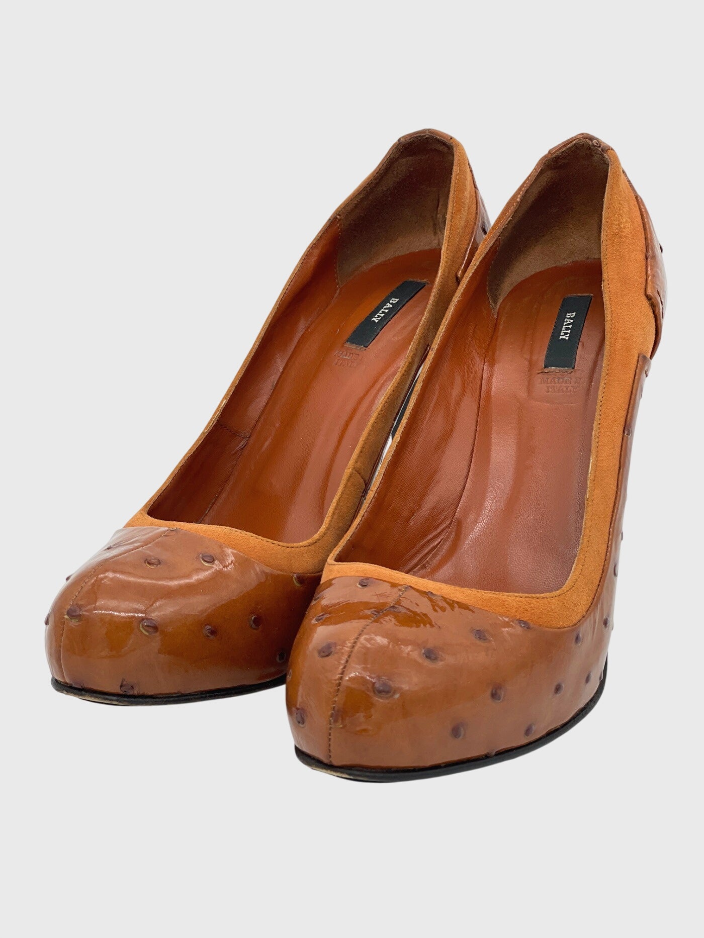 Bally Ostrich Leather Plateau Pump EU 39 Braun - Image 3