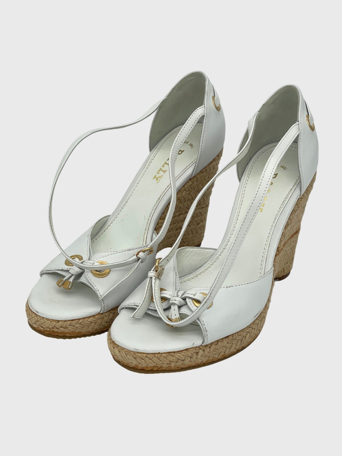 Bally Espadrille Wedge Sandale mit Absatz EU 39 Weiß - Image 3