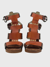 Dolce & Gabbana Gladiator Studded Buckle Sandale mit Absatz EU 35 Braun - Image 3