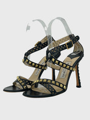 Jimmy Choo Inga Leather Sandale mit Absatz EU 36.5 Schwarz - Image 3