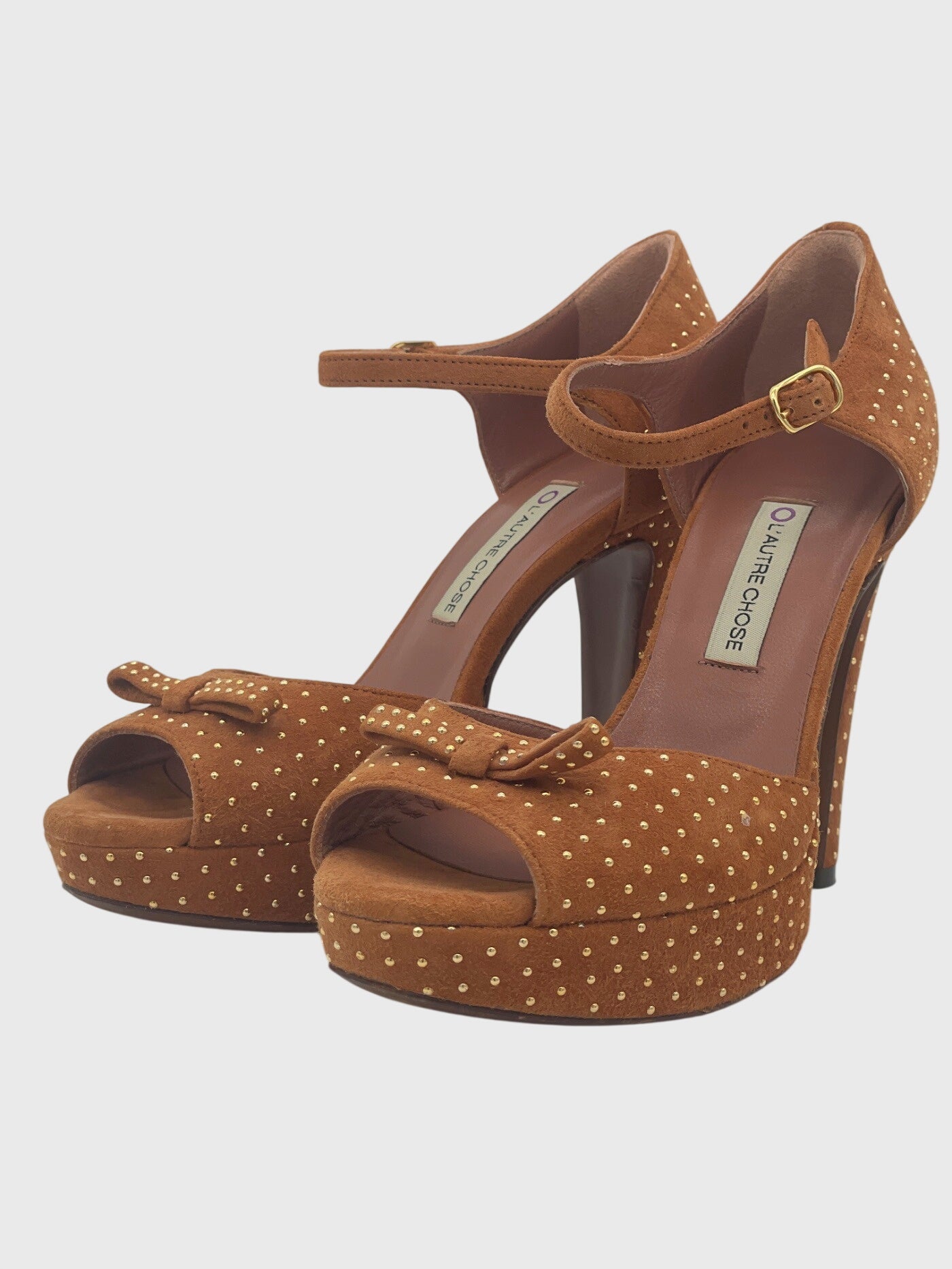 L'Autre Chose Studded Platform Plateau Pump EU 35 Braun - Image 3