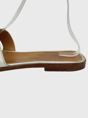 Hermès Oran Flache Sandale EU 39 Weiß - Image 6
