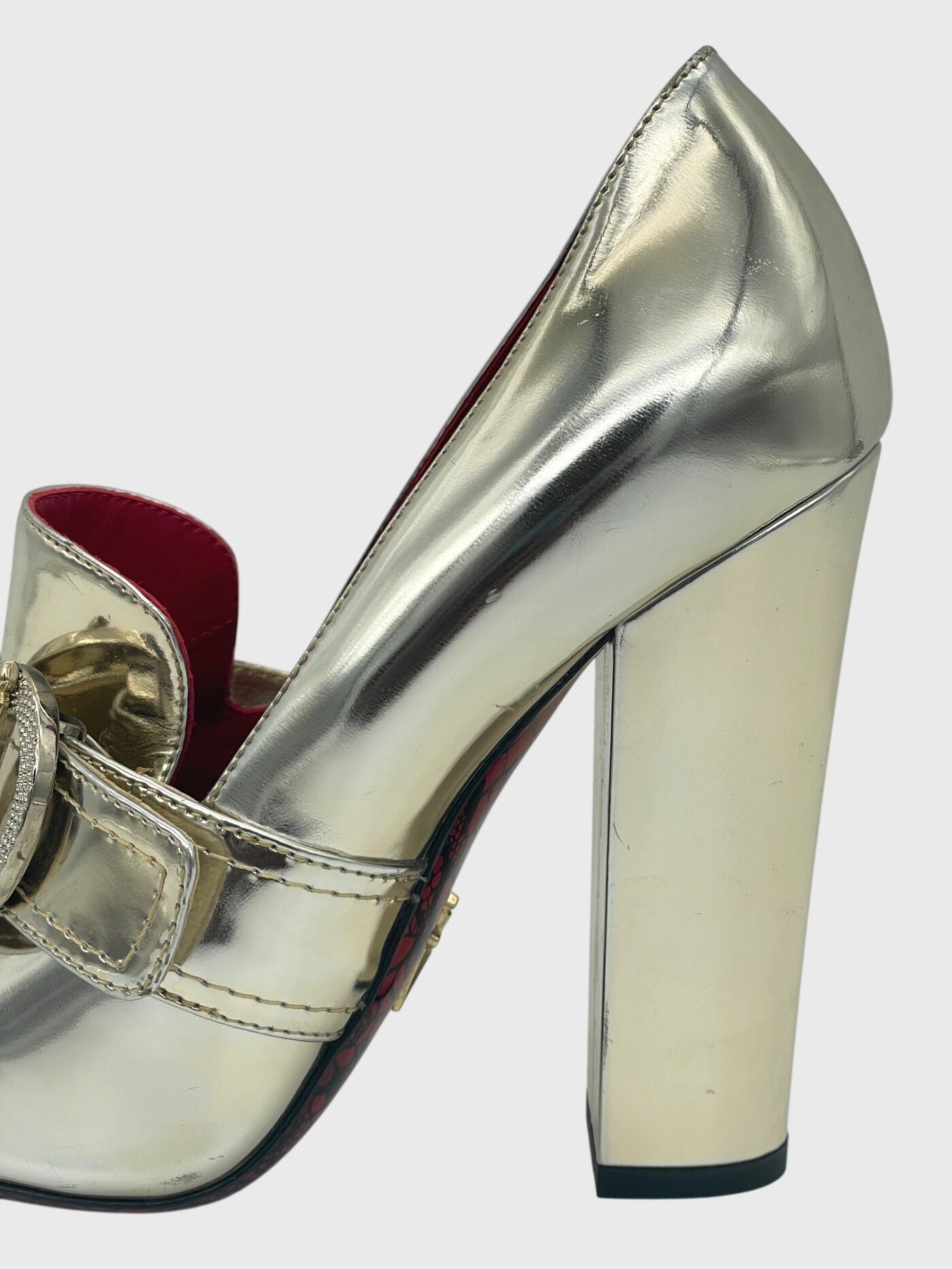 Cesare Paciotti Dagger Buckle Pump EU 39 Metallic - Image 7