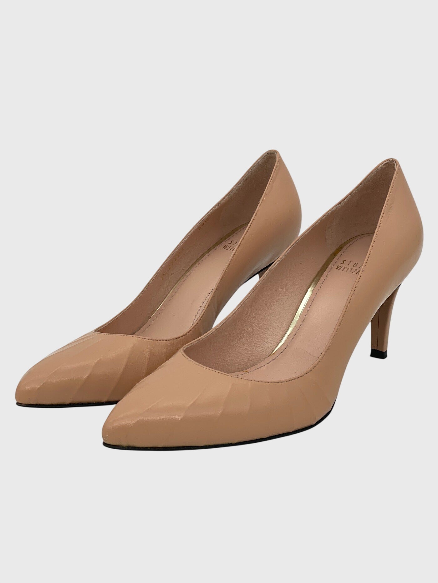 Stuart Weitzman Leather Z1248 Pump EU 38.5 Beige - Image 3