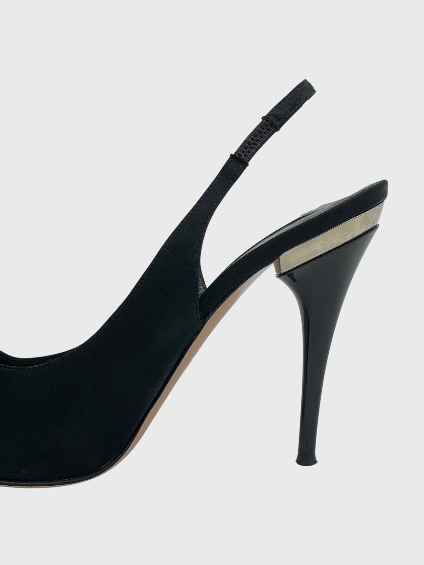 Gianvito Rossi Satin Bow Slingback EU 37.5 Schwarz - Image 5