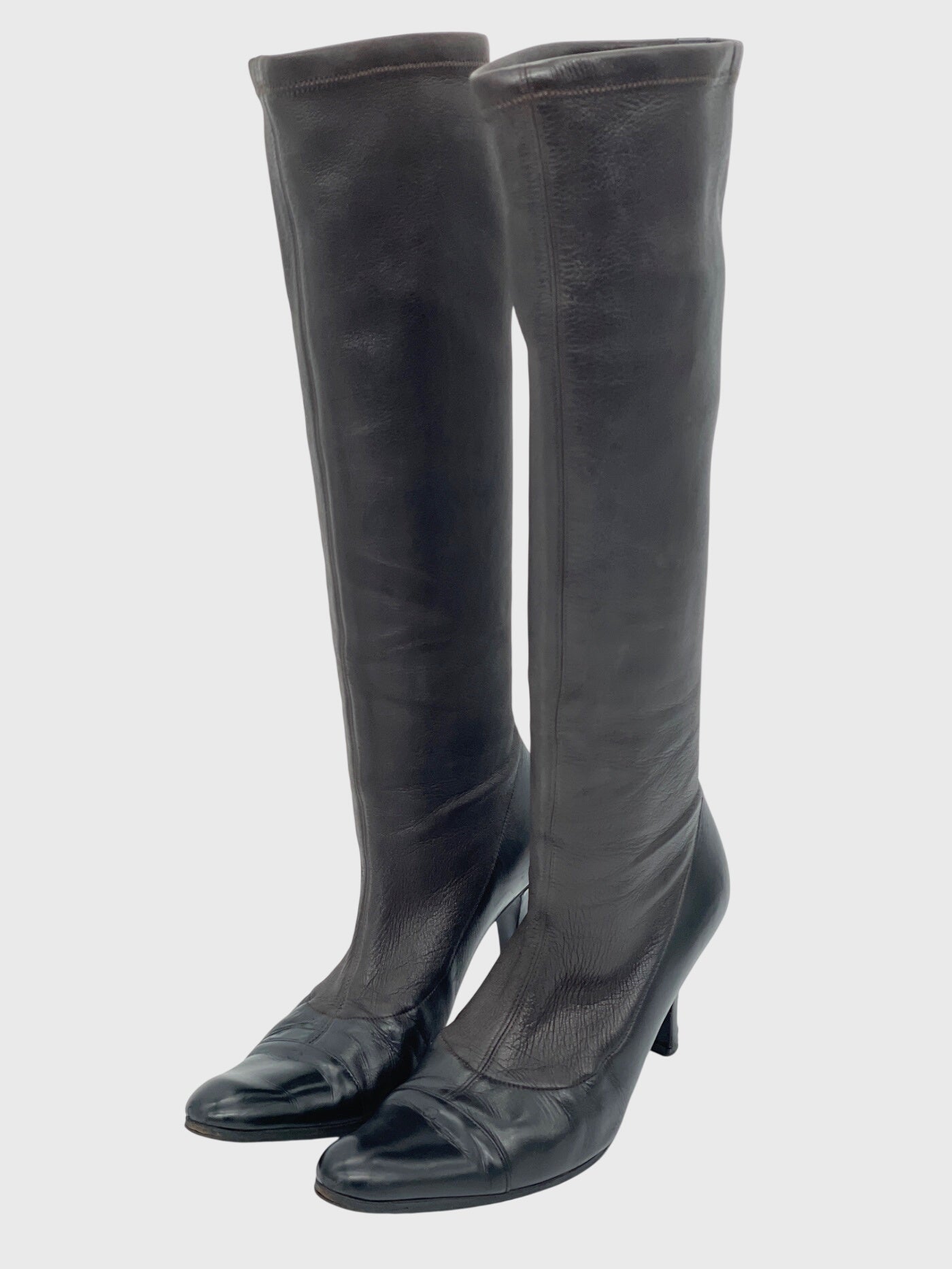 Chanel Sock Boots Stiefel EU 37.5 Braun - Image 3