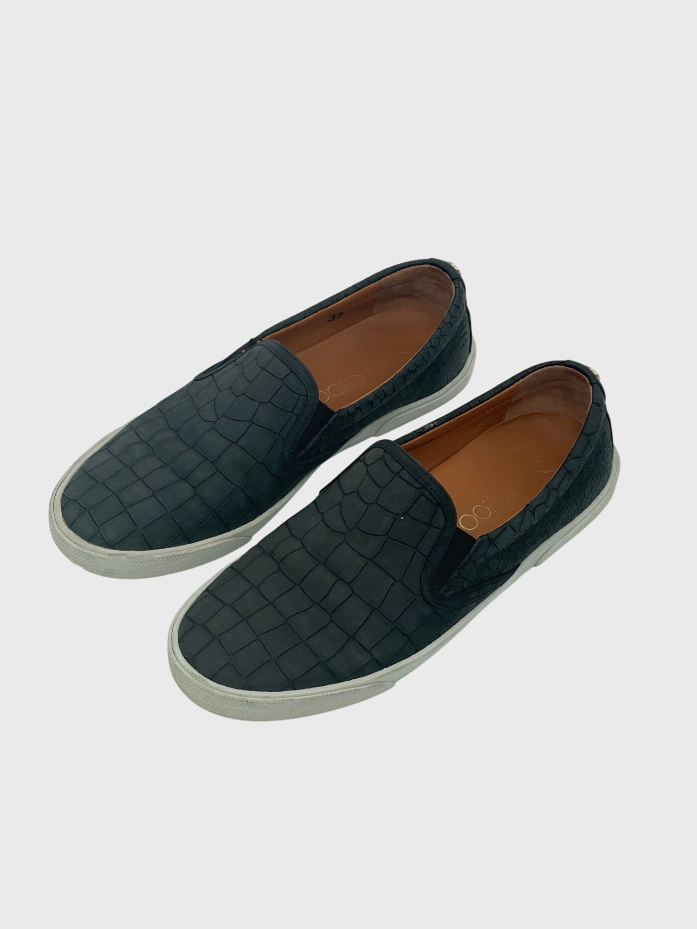 Jimmy Choo Crocodile-Leather Slip-On Sneaker EU 37 Schwarz - Image 3