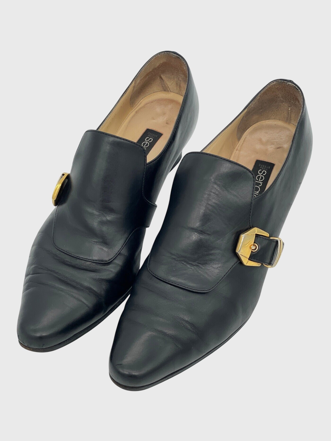 Sergio Rossi Buckle Heel Loafer EU 38.5 Schwarz - Image 3