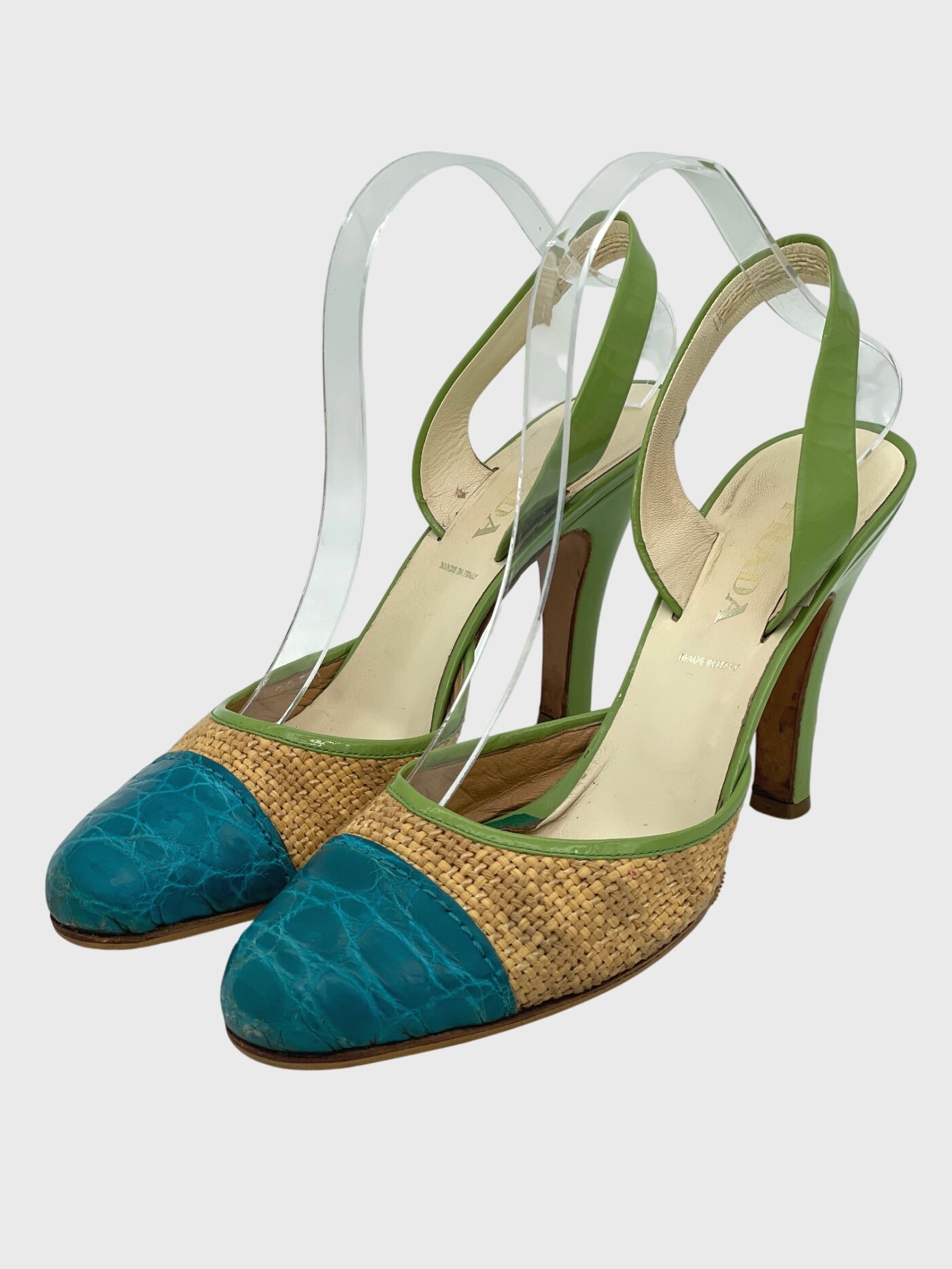 Prada Cap Toe Slingback EU 38 Mehrfarbig - Image 3