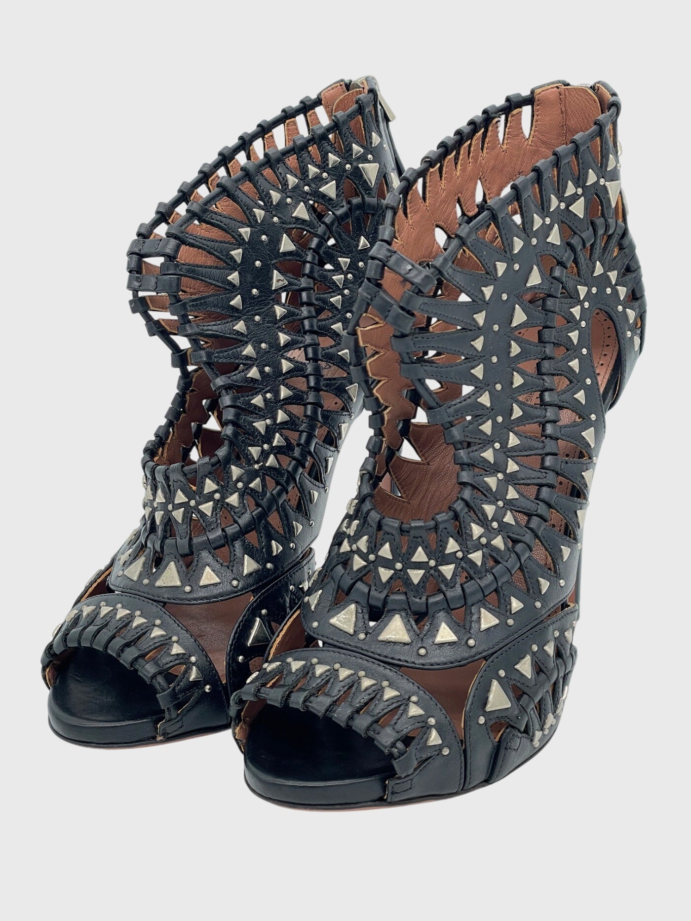 Alaïa Vienne Studded Laser-Cut Sandale mit Absatz EU 38 Schwarz - Image 3
