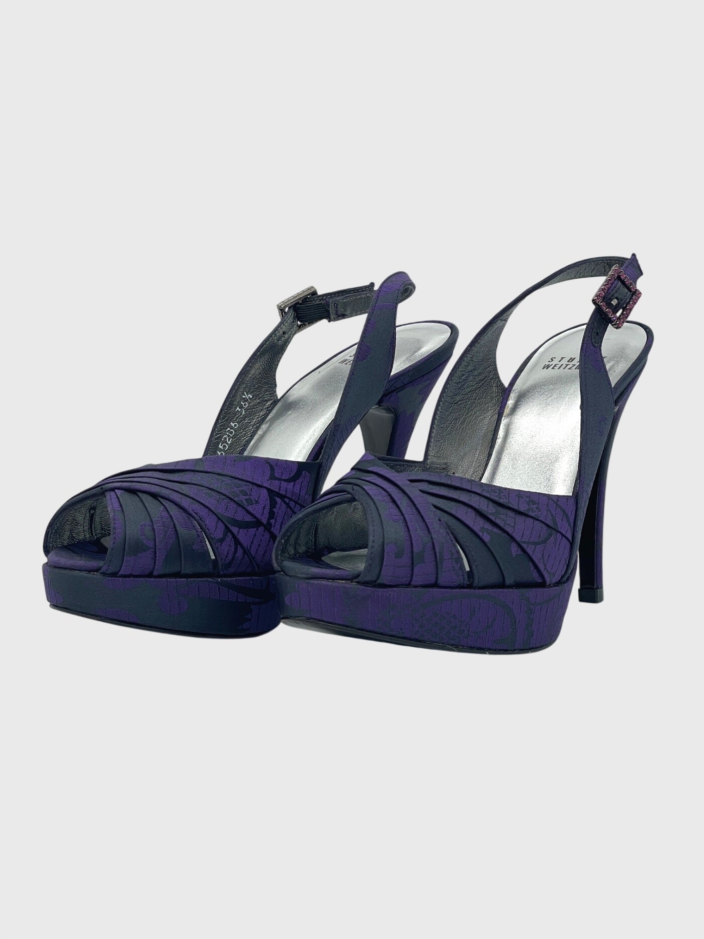 Stuart Weitzman Fiore Peeptoe Plateau Pump EU 36.5 Lila - Image 3