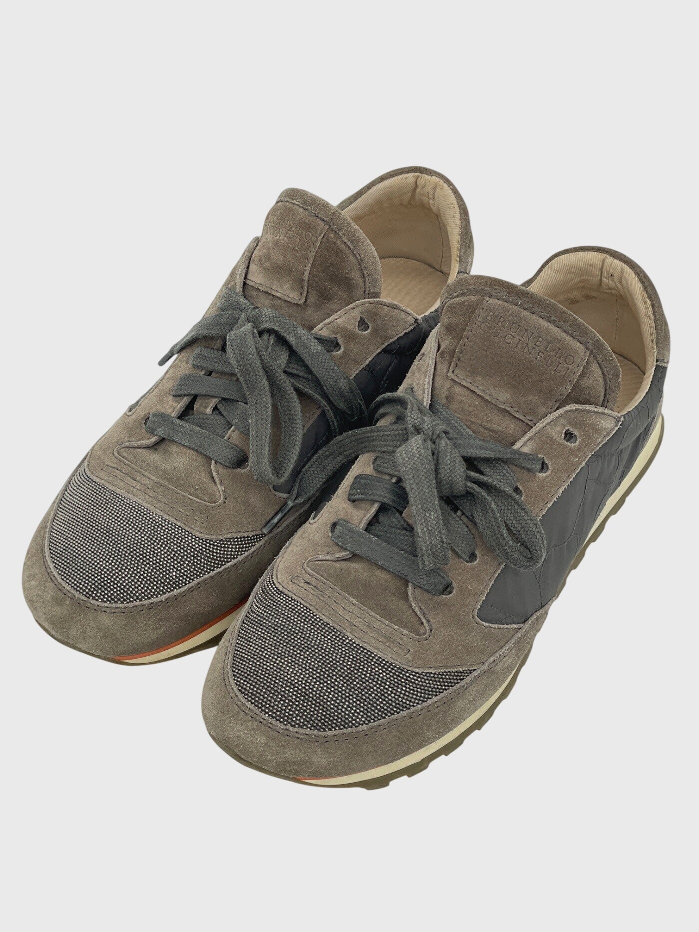 Brunello Cucinelli Monili-Besatz Low Top Sneaker EU 39.5 Braun - Image 3
