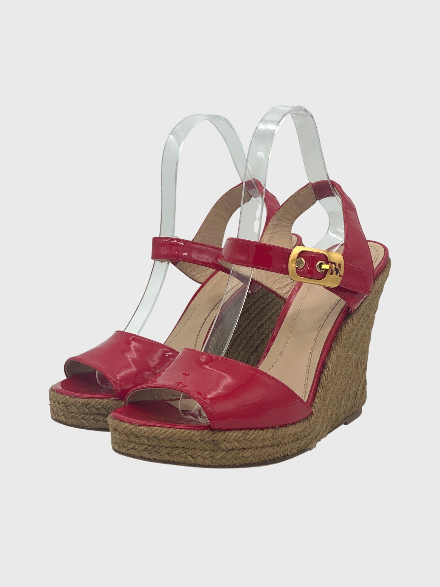 Fendi Espadrille Wedge Sandale mit Absatz EU 39 Rot - Image 3