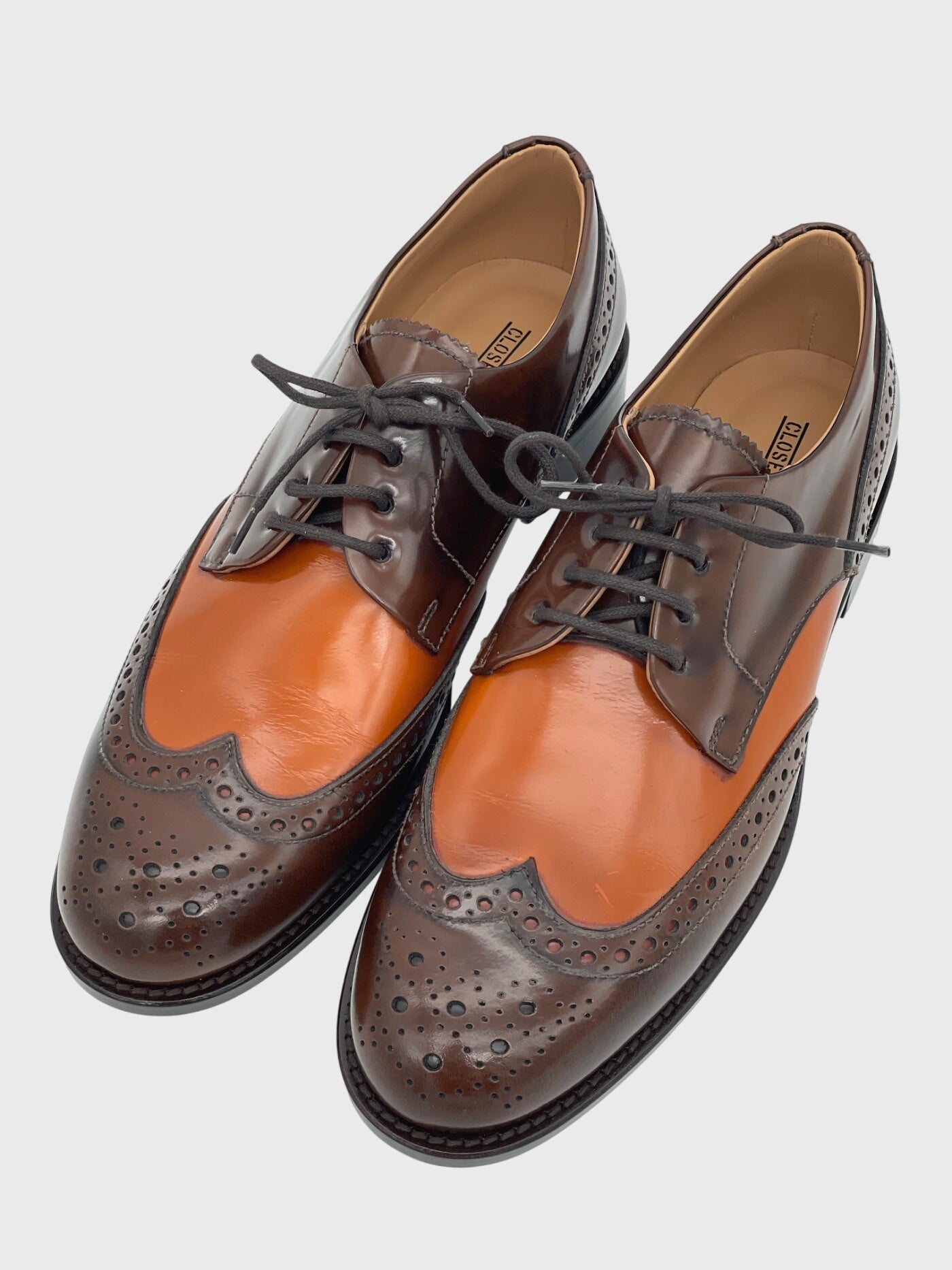 CLOSED Two-Tone Brogue Derby EU 38 Braun - Image 3