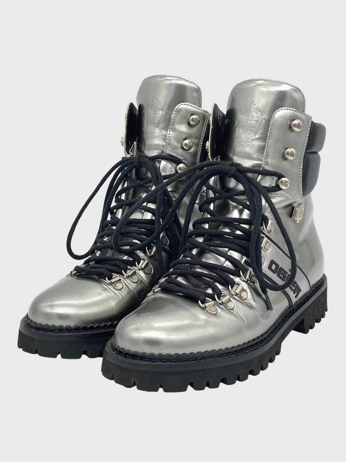 Ogier Metallic Leather Combat Stiefel EU 38 Metallic - Image 3
