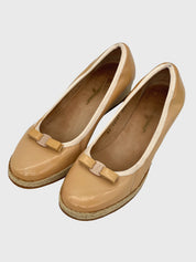 Salvatore Ferragamo Patent Leather Ballerina EU 38.5 Beige - Image 3