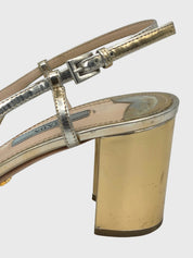 Prada Vernice Slingback EU 40 Metallic - Image 8