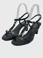 Tod's T-Strap Buckle Detail Sandale mit Absatz EU 36 Schwarz - Image 3