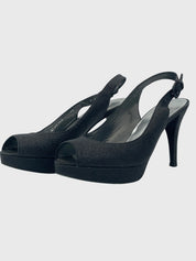 Stuart Weitzman Glitter Platform Slingback EU 38 Schwarz - Image 3