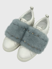 Valentino Garavani Rockstud Mink Fur Low Top Sneaker EU 36 Weiß - Image 3