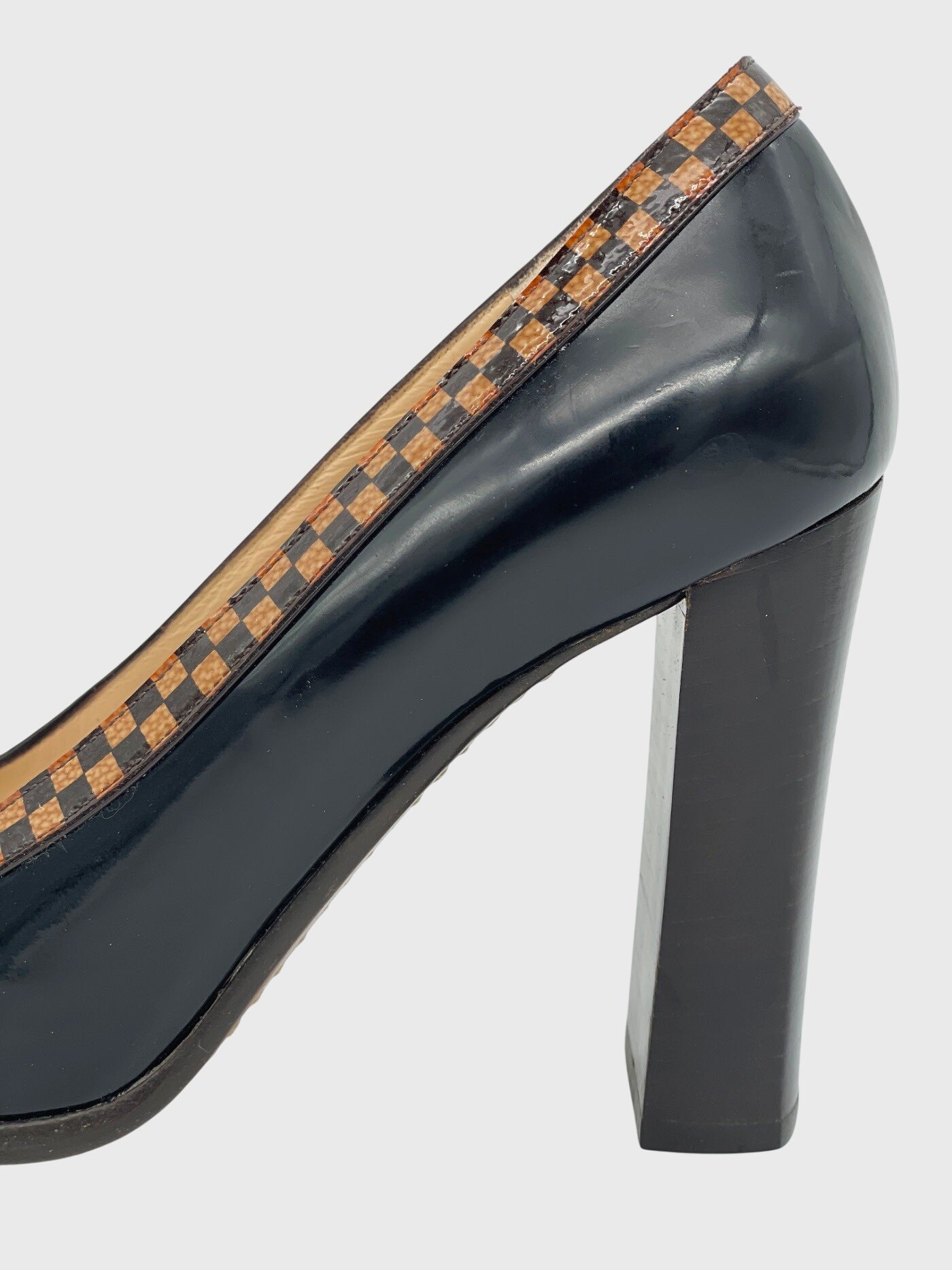 Louis Vuitton Damier Trim Bow Pump EU 38.5 Schwarz - Image 6
