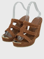 Jimmy Choo Suede Sandale mit Absatz EU 38 Braun - Image 3