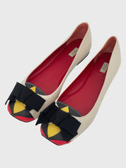 Furla Colorblock Bow Ballerina EU 38 Beige - Image 3