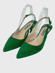 Prada Suede Slingback EU 38.5 Grün - Image 3