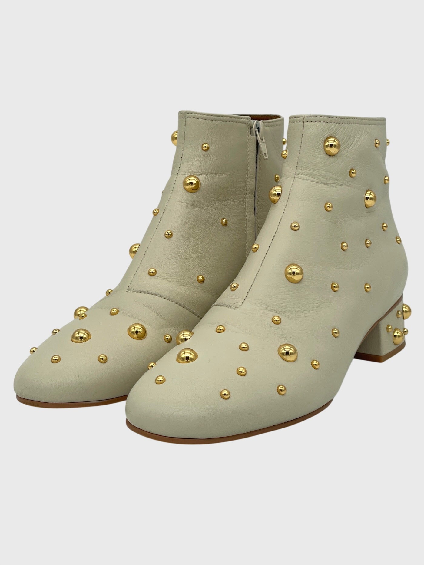 See by Chloe leather Ankle Boot EU 39.5 Beige - Image 3