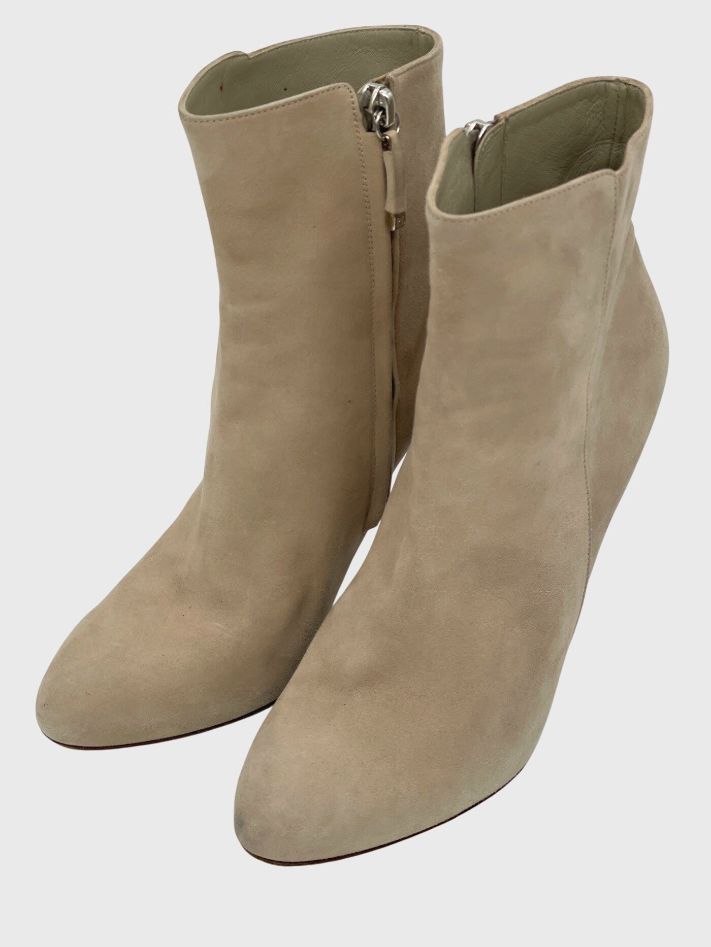 Ralph Lauren Collection Suede Stiletto Ankle Boot EU 38 Beige - Image 3
