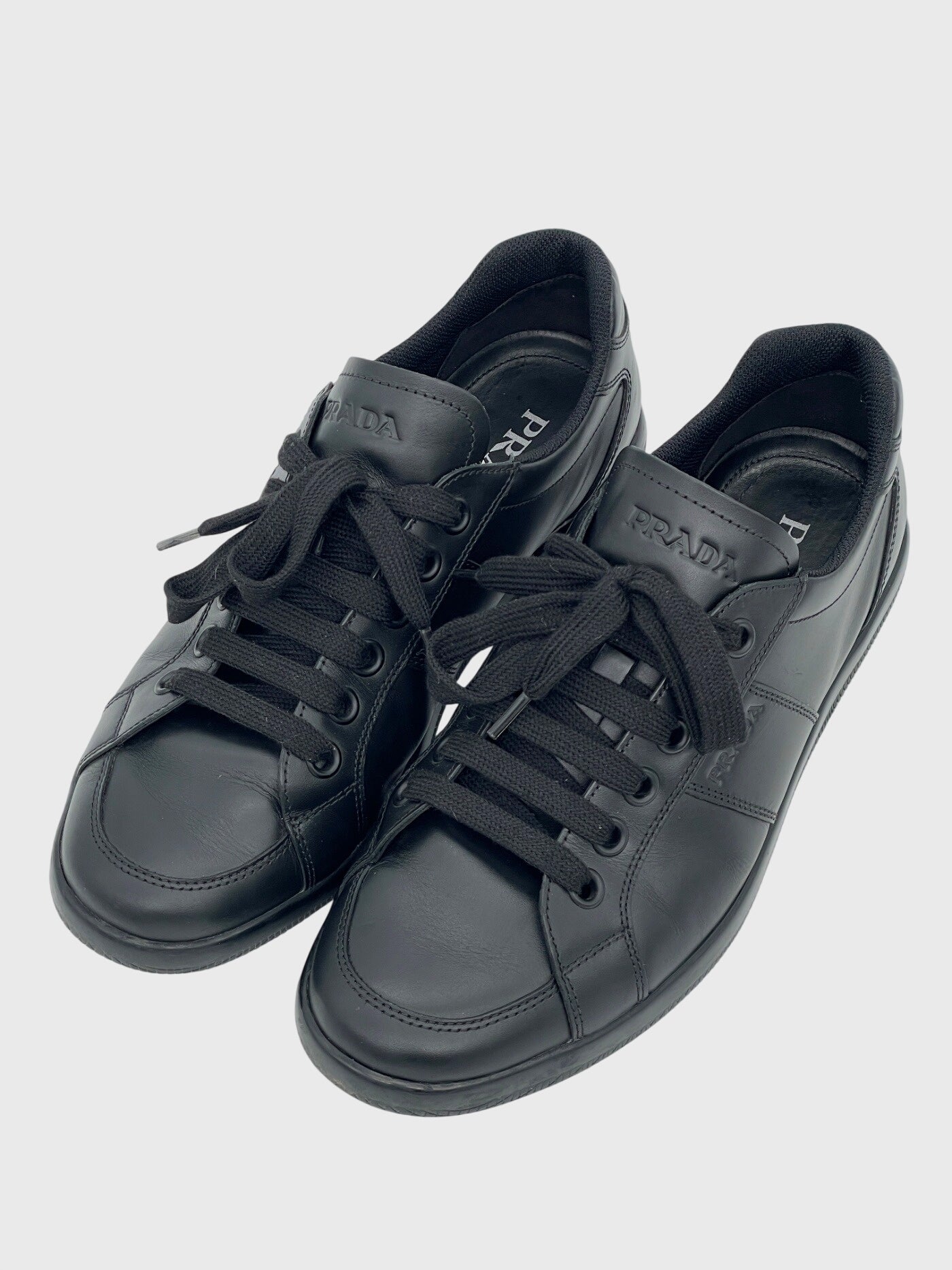 Prada Linea Rossa "Vitello Plume" Low Top Sneaker EU 42 Schwarz - Image 3