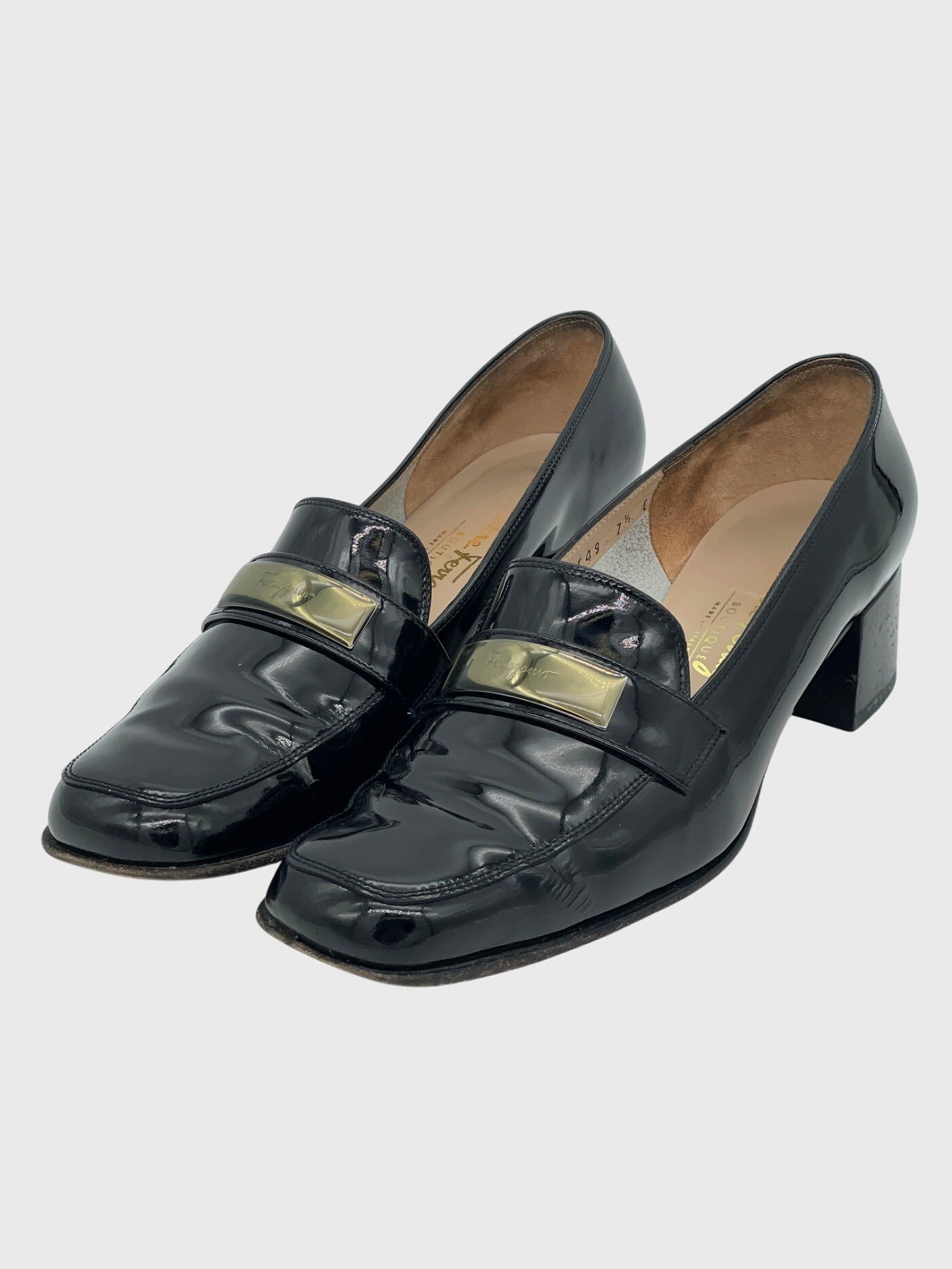 Salvatore Ferragamo Patent Leather Pump EU 38 Schwarz - Image 3