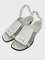 Hermès Vintage Sandale mit Absatz EU 38 Weiß - Image 3