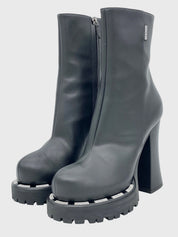 Moschino Shoes Leather Ankle Boot EU 40 Schwarz - Image 3