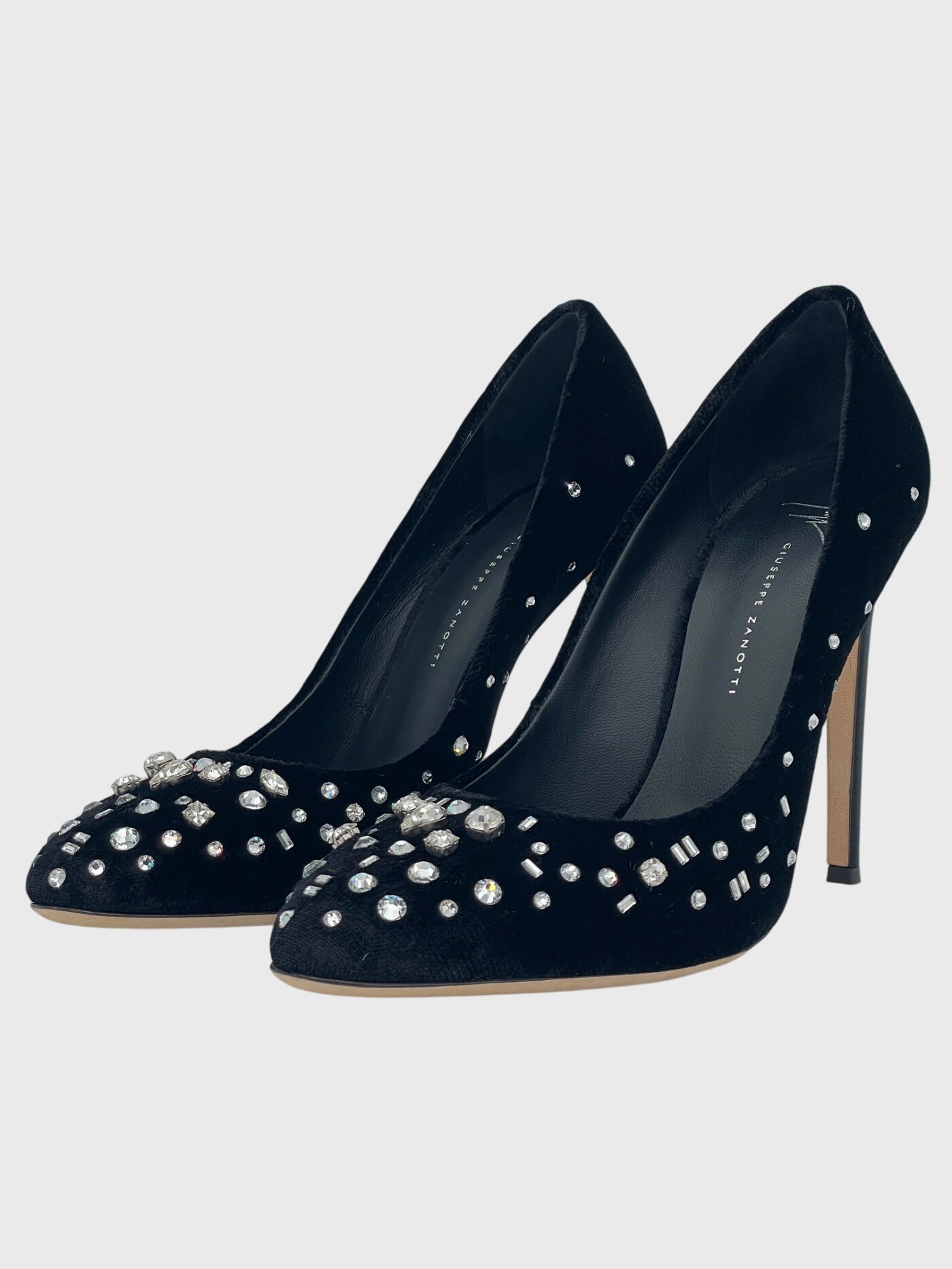 Giuseppe Zanotti Crystal Velvet Pump EU 40 Schwarz - Image 3