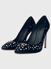 Giuseppe Zanotti Crystal Velvet Pump EU 40 Schwarz - Image 3