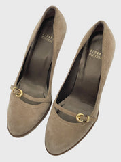 Stuart Weitzman Suede Plateau Pump EU 38 Beige - Image 3